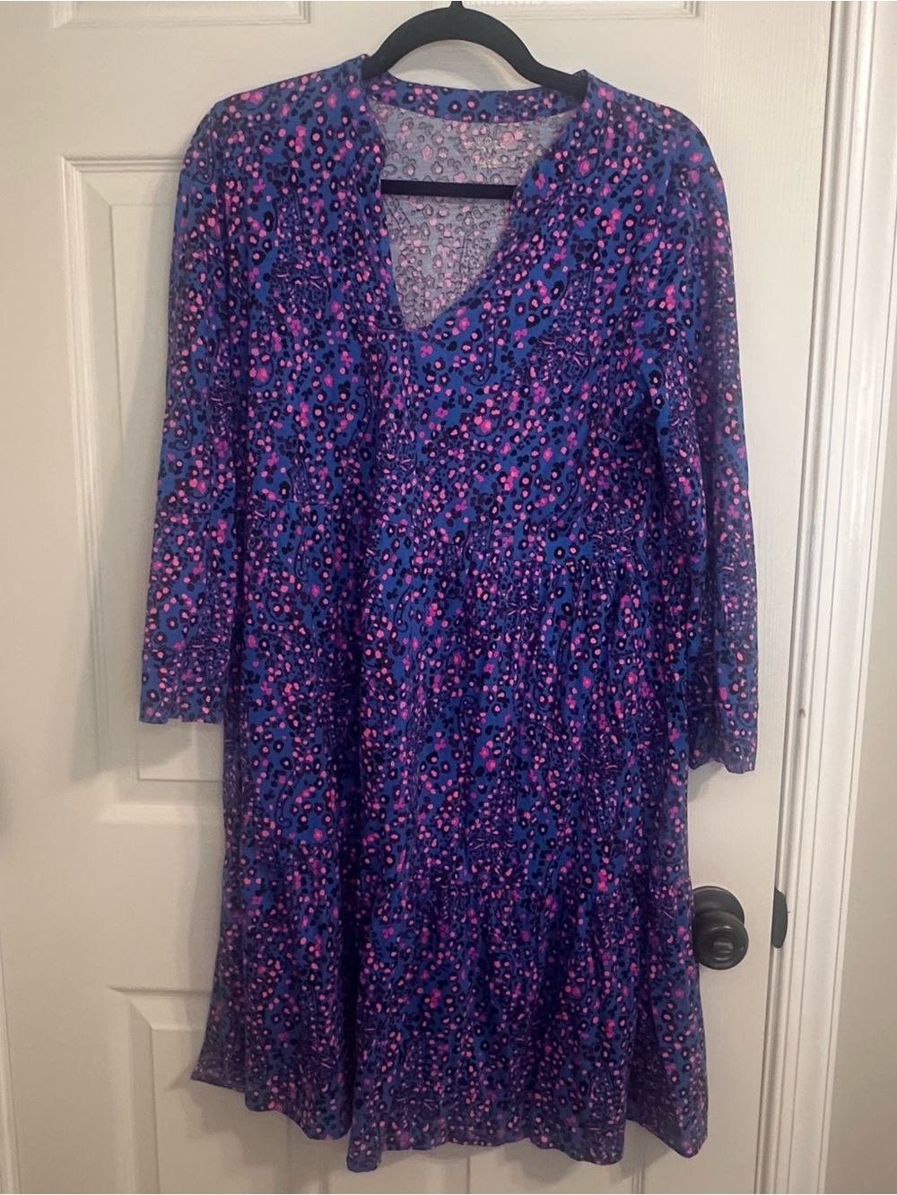 Lilly Pulitzer Purple & Pink Printed V-Neck Long-Sleeve Dress